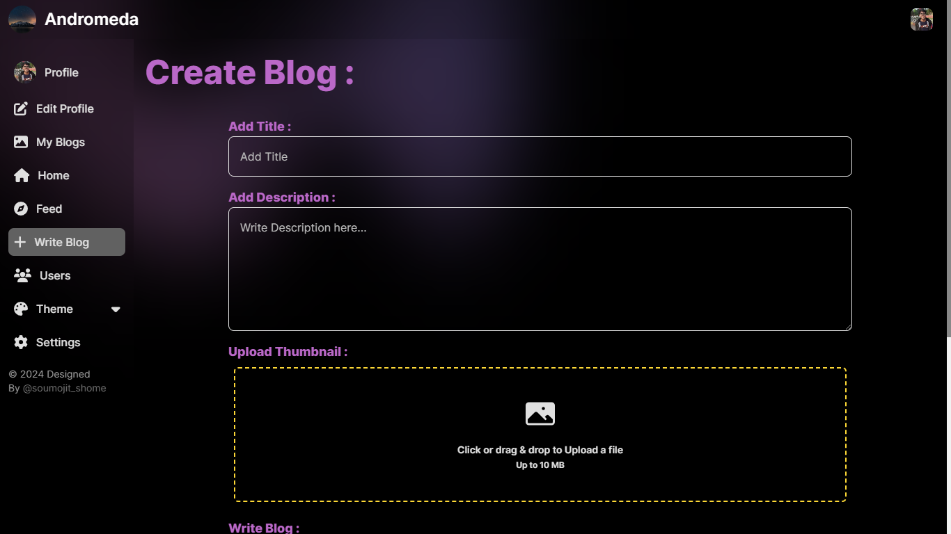 Create Blog Section