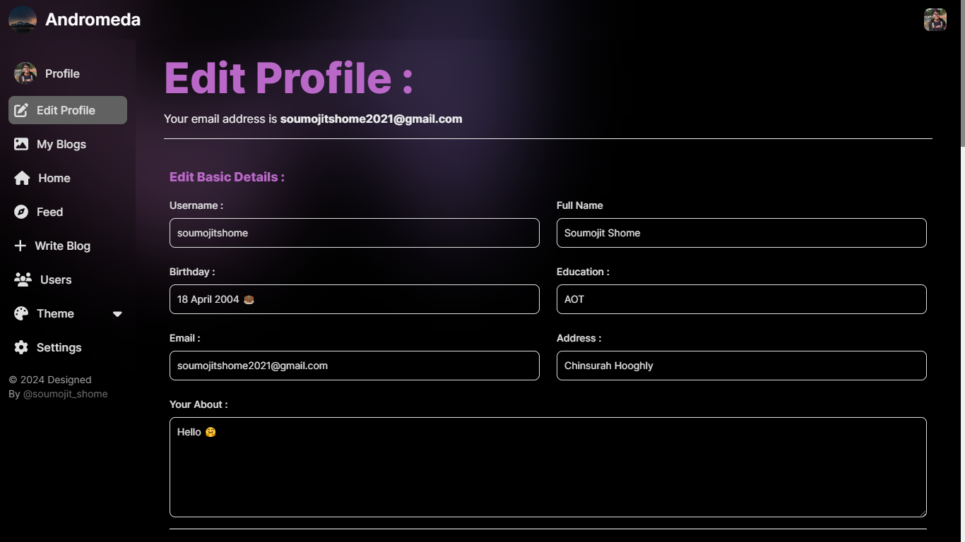 Edit User Profile