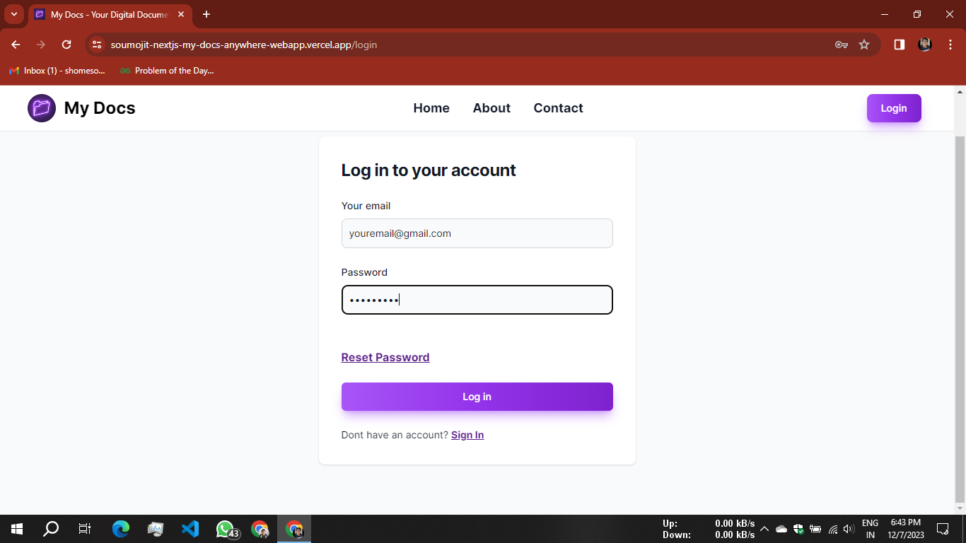 logIn Page